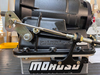 DRS-8000-004N – DRS Powerglide Transmission Pan Shifter Cable Bracket – Outside Mount Position